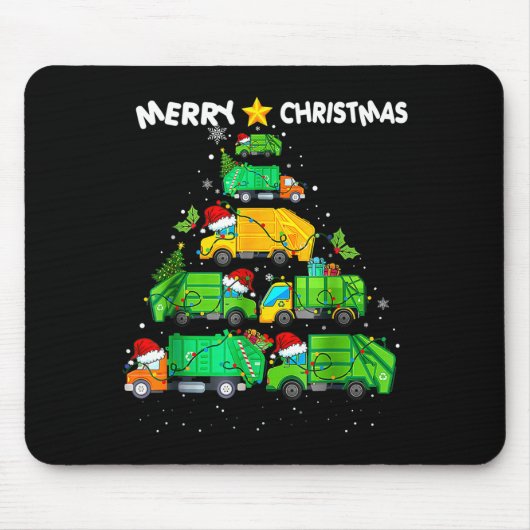 Tapis De Souris Funny Garbage Truck Christmas Tree Ornament Decor (Devant)