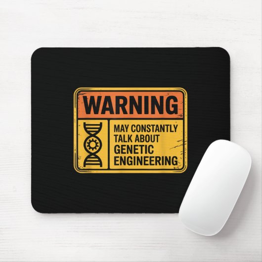 Tapis De Souris Funny Genetic Engineering Warning Sign Bioengineer (Avec souris)