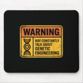 Tapis De Souris Funny Genetic Engineering Warning Sign Bioengineer (Devant)