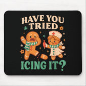 Tapis De Souris Funny Gingerbread Christmas Pun Have You Tried Ici (Devant)