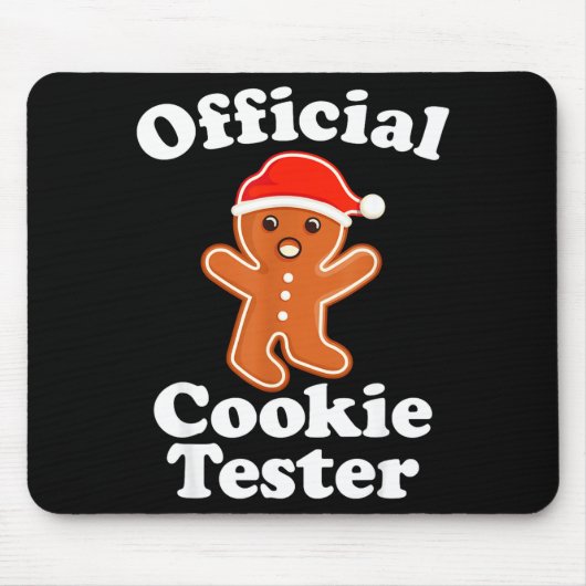 Tapis De Souris Funny Gingerbread Man Cookie Tester Christmas (Devant)