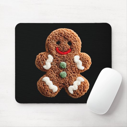 Tapis De Souris Funny Gingerbread Man Crochet Christmas Xmas Pajam (Avec souris)
