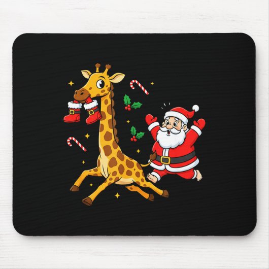 Tapis De Souris Funny Giraffe Santa Claus Boots Christmas Womens M (Devant)