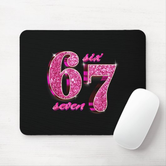 Tapis De Souris Funny Girls Nk Coquette 67 Six Seven Meme Brainrot (Avec souris)