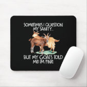 Tapis De Souris Funny Goat Tee For Crazy People Who Speak With Goa (Avec souris)