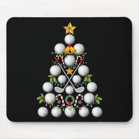 Tapis De Souris Funny Golf Ball Christmas Tree Christmas Golf Love (Devant)