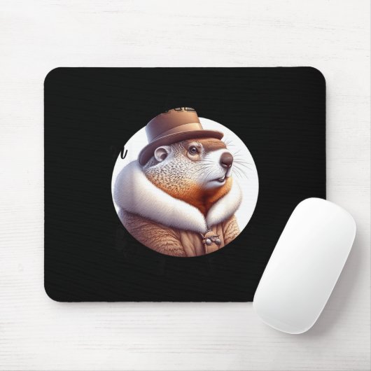 Tapis De Souris Funny Goundhog Graphic  (Avec souris)