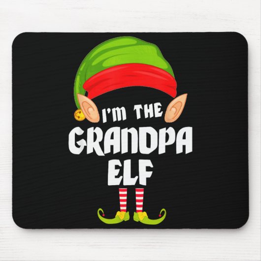 Tapis De Souris Funny Grandpa Elf Matching Family Group Pj Christm (Devant)