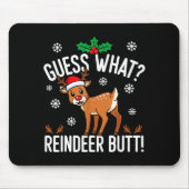 Tapis De Souris Funny Guess What Reindeer Butt Christmas Reindeer (Devant)