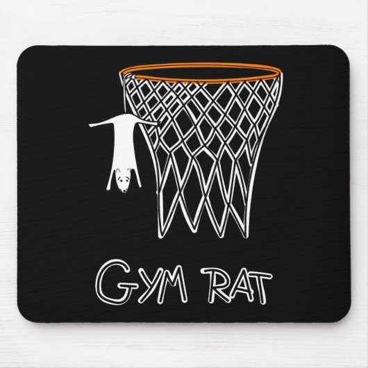 Tapis De Souris Funny Gym Rat Basketball Hoop (Devant)