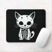 Tapis De Souris Funny Halloween Skeleton Cat Kitty Costume Skull C (Avec souris)