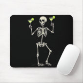 Tapis De Souris Funny Halloween Skeleton Drinking Margarita Tail (Avec souris)