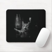 Tapis De Souris Funny Halloween Surprised Ed Cat Selfie Dracula Va (Avec souris)