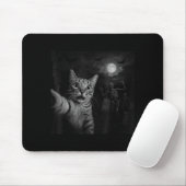Tapis De Souris Funny Halloween Surprised Ed Cat Selfie Soky Skele (Avec souris)