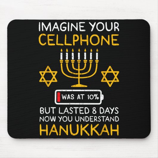 Tapis De Souris Funny Hanukkah Imagine Your Cellphone Chanukah Jew (Devant)