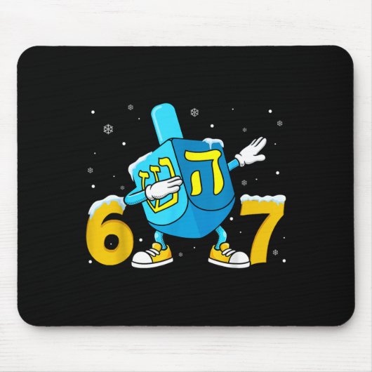 Tapis De Souris Funny Hanukkah Six Seven Chanukah Dreidel Dabbing (Devant)