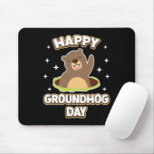 Tapis De Souris Funny Happy Groundhog Day 2025 (Avec souris)