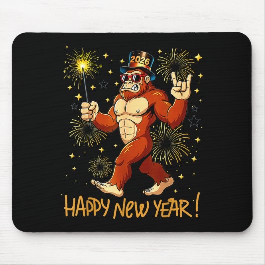 Tapis De Souris Funny Happy New Year 2026 Bigfoot Lovers New Years (Devant)