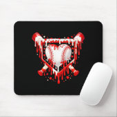 Tapis De Souris Funny Heart Baseball Drip Ice Cream Valentines Day (Avec souris)