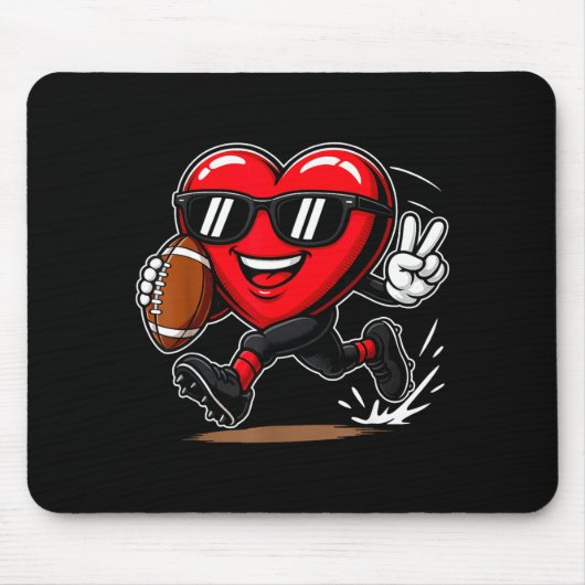 Tapis De Souris Funny Heart Playing Football Srts Lover Valentine (Devant)