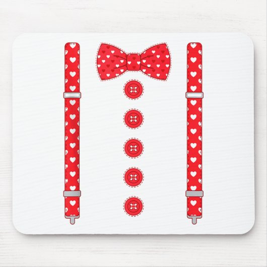 Tapis De Souris Funny Hearts Bow Tie Suspenders Valentine's Day Co (Devant)