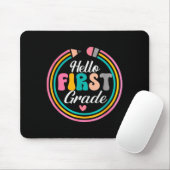 Tapis De Souris Funny Hello First Grade Pencil Circle Design (Avec souris)