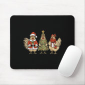 Tapis De Souris Funny Holiday Hen Christmas Chicken (Avec souris)