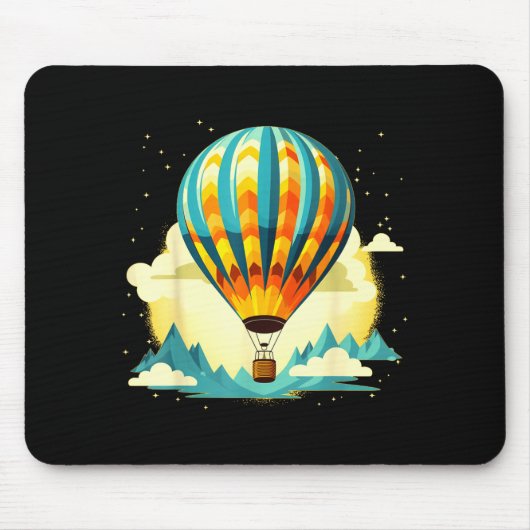Tapis De Souris Funny Hot Air Balloon For New Adventures Lovers  (Devant)
