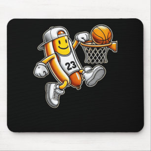 Tapis De Souris Funny Hotdog Basketball Dunk Sports Court Athlétis