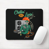 Tapis De Souris Funny Hvac Tech Skeleton Chillin For A Livin  (Avec souris)