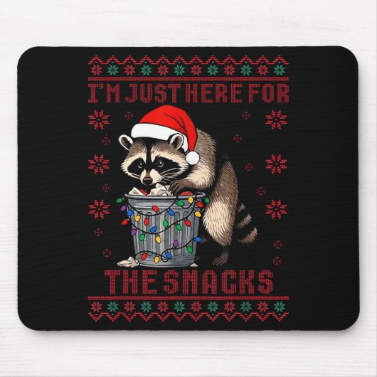 Tapis De Souris Funny I'm Just Here For The Snacks Santa Raccoon U (Devant)