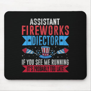 Tapis De Souris Funny Istant Fireworks Directeur I Run You Run 4th