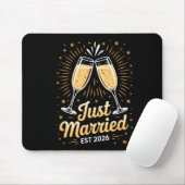 Tapis De Souris Funny Just Married Newlywed Honeymoon Couple 2026 (Avec souris)