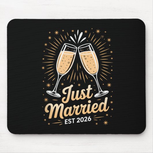Tapis De Souris Funny Just Married Newlywed Honeymoon Couple 2026 (Devant)
