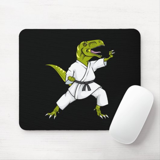Tapis De Souris Funny Karatesaurus T-rex Dinosaur Karate Samurai D (Avec souris)
