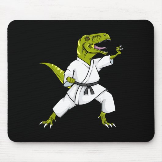 Tapis De Souris Funny Karatesaurus T-rex Dinosaur Karate Samurai D (Devant)