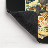 Tapis De Souris Funny Kawaii Black Cat Ramen Noodle Bowl Japanese  (Coin)