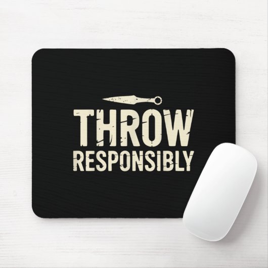 Tapis De Souris Funny Knife Throwing  (Avec souris)