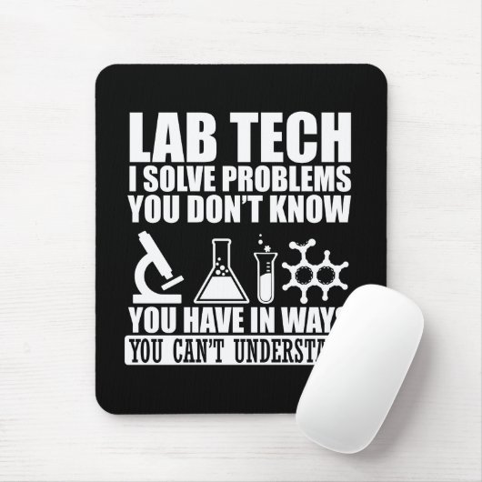 Tapis De Souris Funny lab tech cite laboratoire technicien humour (Avec souris)