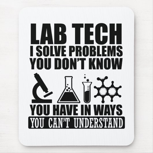 Tapis De Souris Funny lab tech cite laboratoire technicien humour (Devant)