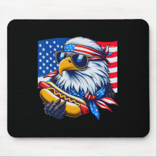 Tapis De Souris Funny Ld Eagle Hotdog Drapeau Américain 4 Juillet