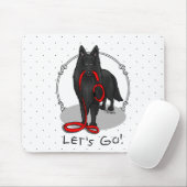 Tapis De Souris Funny Let's Go! Walk Belgian Sheepdog (black 1) (Avec souris)