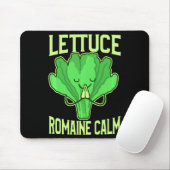 Tapis De Souris Funny Lettuce Romaine Calm Meditation Yoga Zen  (Avec souris)