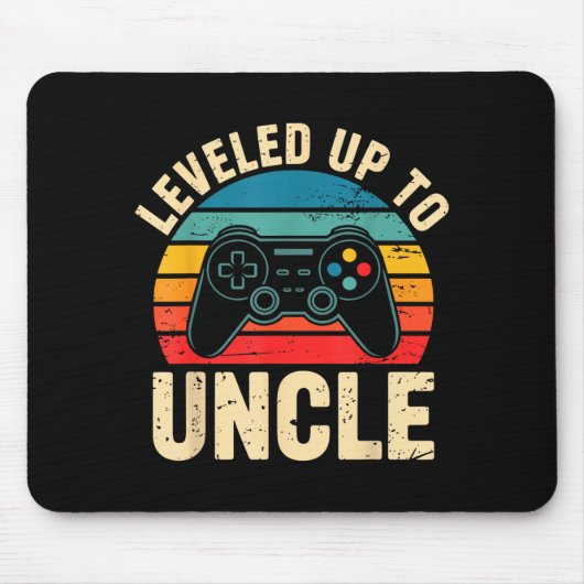 Tapis De Souris Funny Leveled Up To Uncle Video Gamers Gaming Cute (Devant)