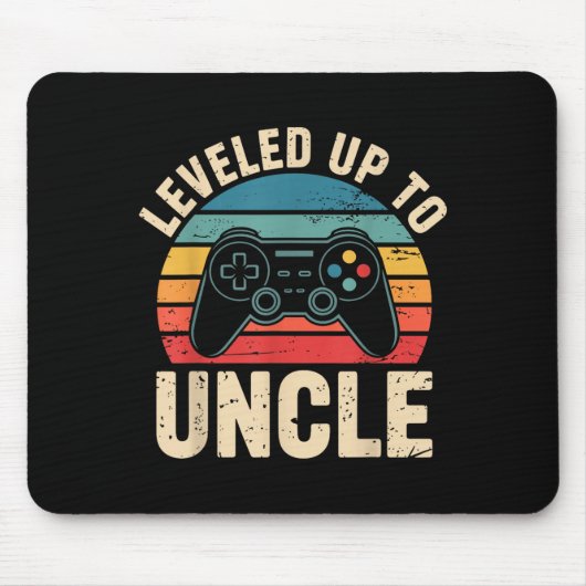 Tapis De Souris Funny Leveled Up To Uncle Video Gamers Gaming Cute (Devant)