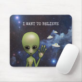 Tapis De Souris Funny Little Green Man Space Alien Sci Fi Galaxy (Avec souris)