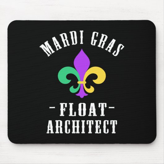 Tapis De Souris Funny Mardi Gras Float Architecte Fleur De Lis (Devant)