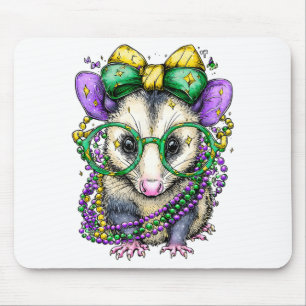 Tapis De Souris Funny Mardi Gras Opossum T-shirt.png