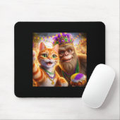 Tapis De Souris Funny Mardi Gras Selfie Cat Bigfoot Quote _1  (Avec souris)