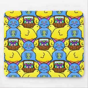 Tapis De Souris Funny MC Easter Bunny Chicks Tessellation Motif